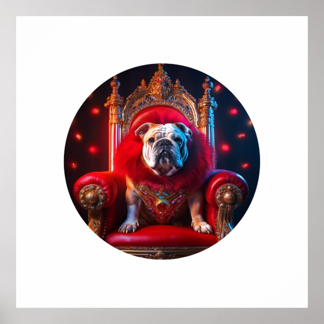 Poster Rei Dos Bulldog No Seu Trono (Frente)