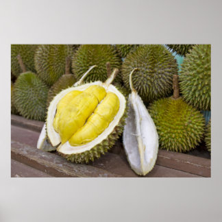 Pôster Rei Duriano de Frutas na cidade de Singapura