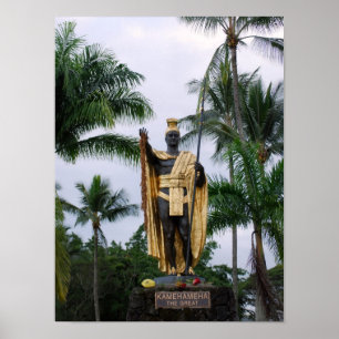 Pôster Rei havaiano Kamehameha Estátua