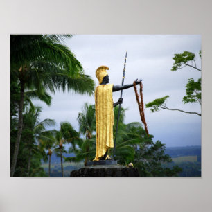 Poster Rei havaiano Kamehameha Estátua, vista lateral