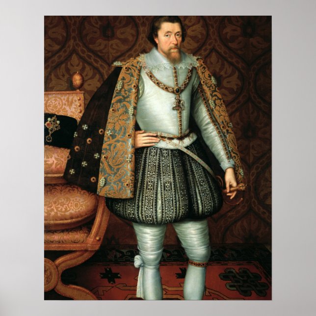 Pôster Rei James I da Inglaterra (1566-1625) (petróleo na (Frente)