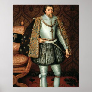 Pôster Rei James mim de Inglaterra (1566-1625) (óleo em