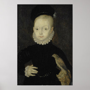 Pôster Rei James VI com falcão de pardal - 1574