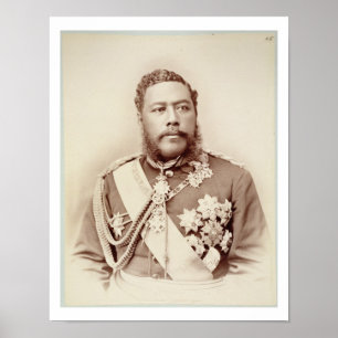 Poster Rei Kalakaua (1836-91), c19th atrasado (foto do