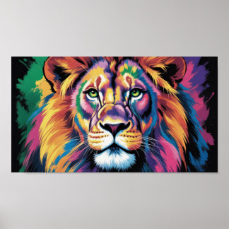 Poster Rei Leão Cósmico - Obra-Prima da Vida Selvagem Psi