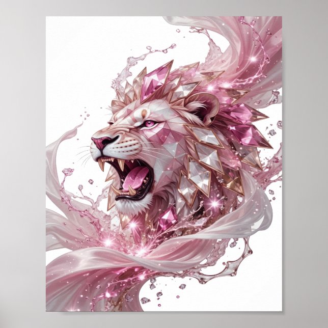 Poster Rei Leão Gráfico em Prata com Estilo (Frente)