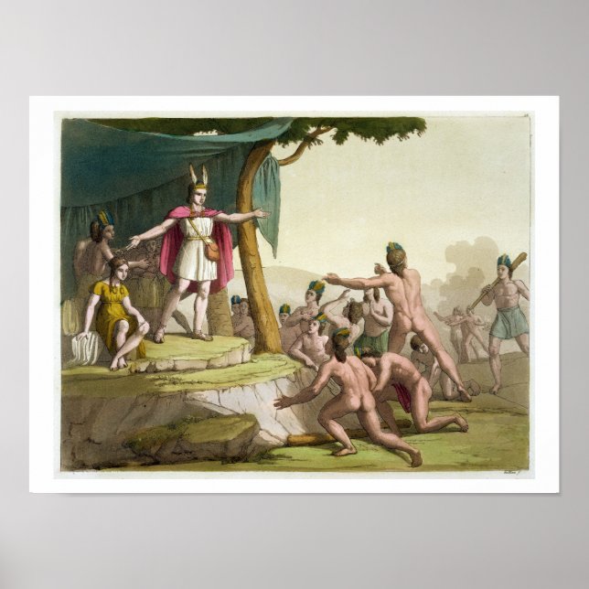 Pôster Rei Manco Capac e Rainha Coya Mama recebendo a cas (Frente)