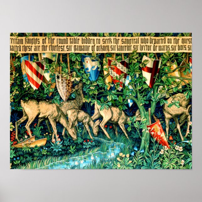 Poster Rei Medieval Arthur William Morris (Frente)