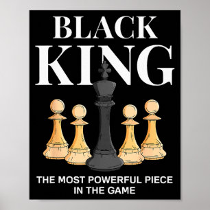 Poster Rei Negro A Peça Mais Poderosa No Jogo De Xadrez
