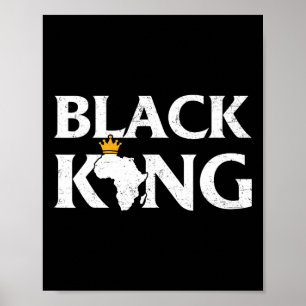 Poster Rei Negro Mapa Africano Orgulho Negro Melanina Cri