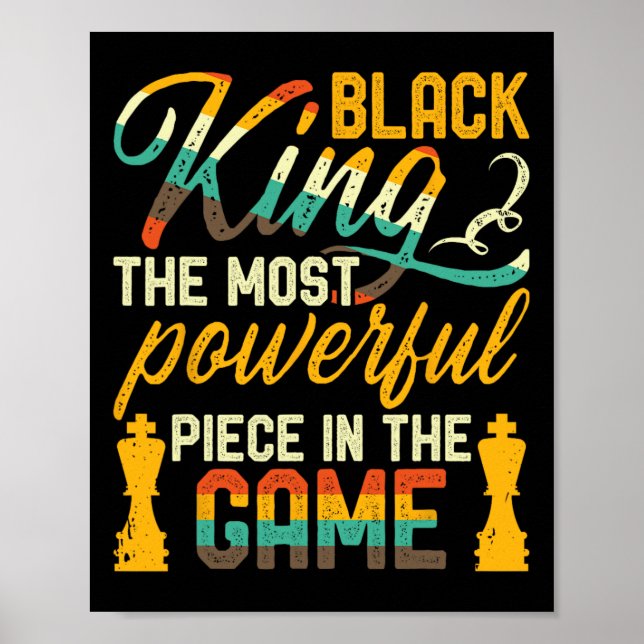 Poster Rei Negro O Mais Poderoso Peço Dos Homens Do Jogo (Frente)