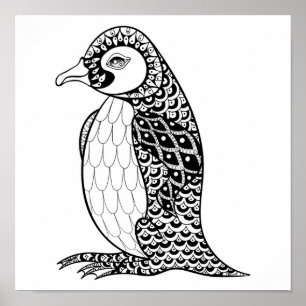 Pôster Rei pinguim artístico Zendoodle 2