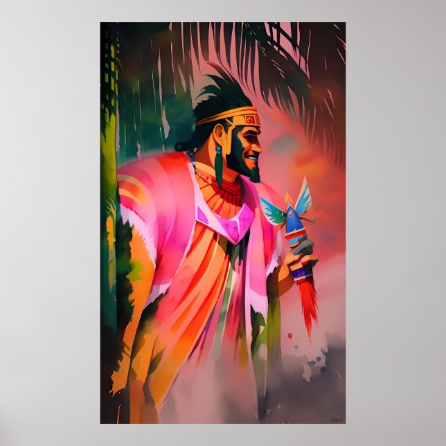 Poster Rei Polinésio - Ken Gage Art (Frente)