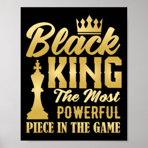 Poster Rei Preto A Peça Mais Poderosa No Jogo Homens