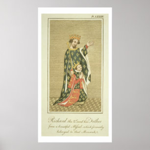 Pôster Rei Richard II (1367-1400) com seu pai Edward
