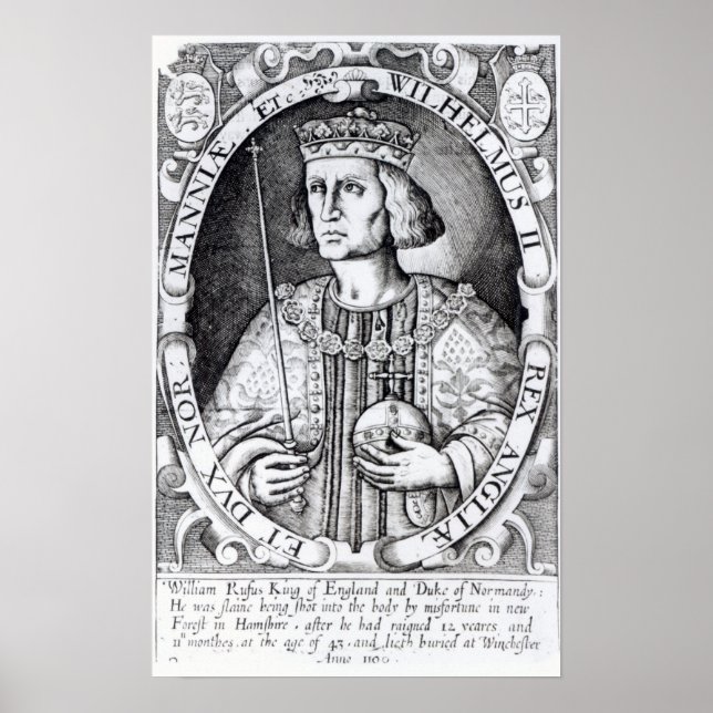 Pôster Rei William II da Inglaterra, 1618 (Frente)