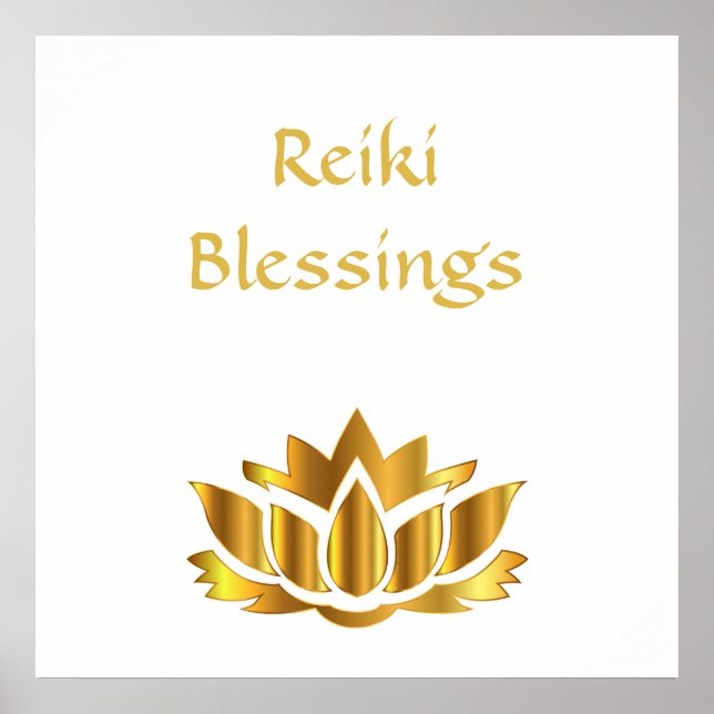 Poster Reiki Blessings White/Gold (Frente)