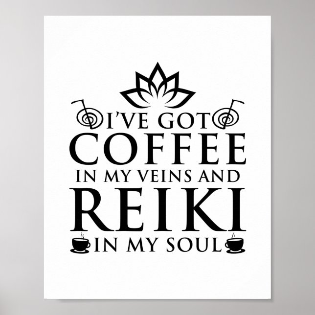 Poster Reiki & Café | Presentes de Reiki Master Esoteric  (Frente)