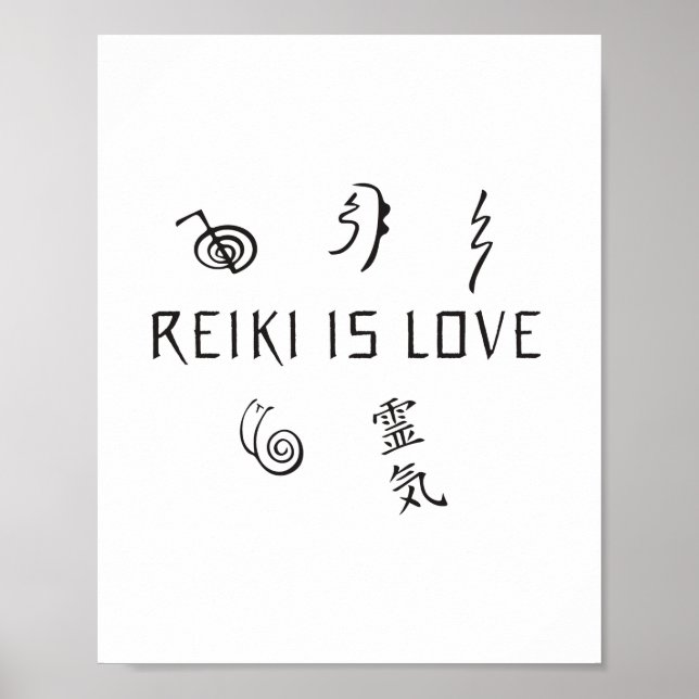 Poster Reiki é amor | Presentes de Terapêutica Espiritual (Frente)