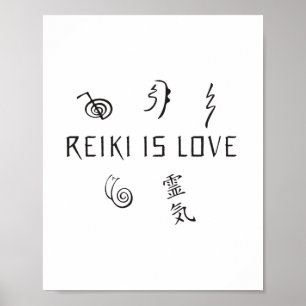 Poster Reiki é amor  Presentes de Terapia Espiritual