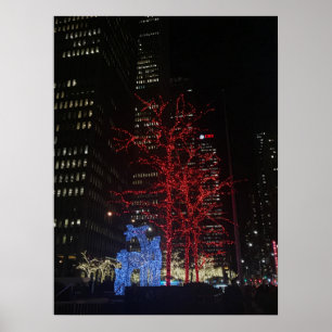 Poster Reindeer Christmas Lights Nova Iorque Manhattan