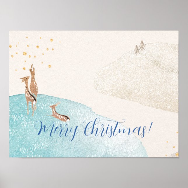 Poster Reindeer de férias de inverno (Frente)