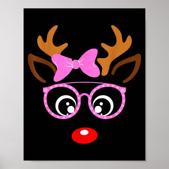 Poster Reindeer Face Matching Family Christmas Costume Wo (Frente)