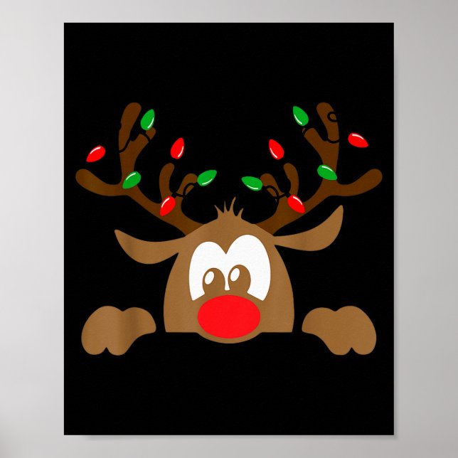 Poster Reindeer Face Matching Family Christmas Deer Girl  (Frente)