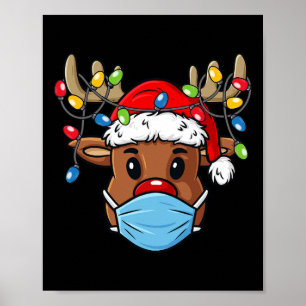 Poster Reindeer Feliz Natal Diversão Xmas