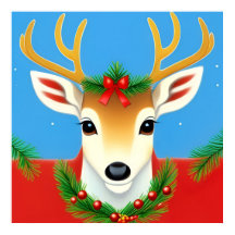 Reindeer Festivo com Foliday Wreath