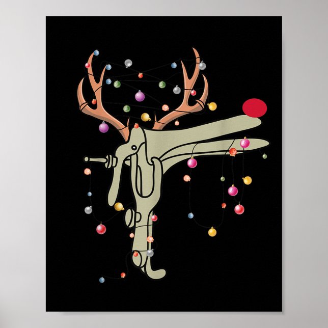 Poster Reindeer Speculum Nurse Funny Christmas Obgyn Nurs (Frente)