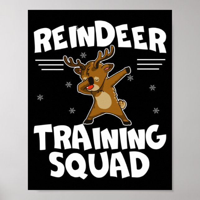 Poster Reindeer Training Squad Deer Team Xmas Running New (Frente)