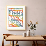 Poster REINICIAR REFOCUS REINICIAR Cartas de Bolha de Div<br><div class="desc">Mão fez arte para você! Adicione seu próprio texto, altere a cor de fundo também. Selecione o tamanho do impressão usando o menu suspenso acima e você pode clicar no botão "editar design" para personalizar o trabalho de arte para ajustado de qualquer tamanho de papel. Adquira um poster simples ou...</div>