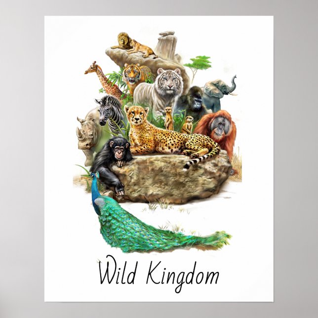 Poster Reino Animal Selvagem Personalizável (Frente)