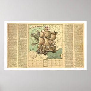 Pôster Reino de France como um navio de navigação 1796