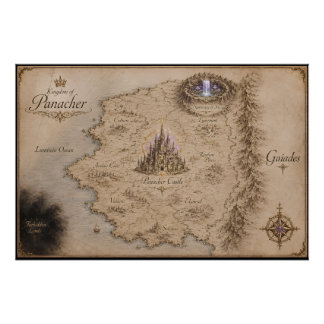 Pôster Reino do Cartaz de Arte do Mapa Fantasia Panacher