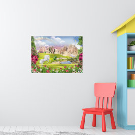 Poster Reino Mágico do Unicórnio – Paisagem do Castelo de