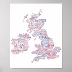 Poster Reino Unido / Excelente Reino Unido Slang Word Art