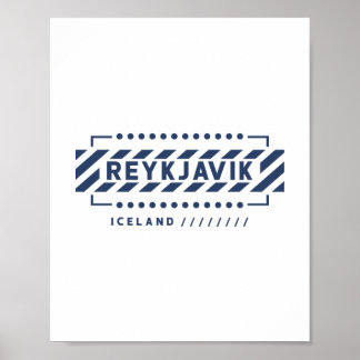 Poster Reiquiavique Islândia Design Geométrico Moderno