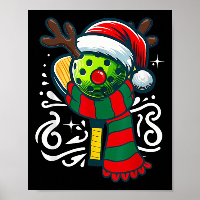 Poster Reitora de Natal do Jogador de Pickleball Engraçad (Frente)