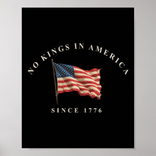 Poster Rejeitando Reis Desde 1776, Bandeira Americana Usa