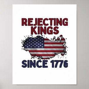 Poster Rejeitando Reis Desde 1776 Estilo Clássico Retro