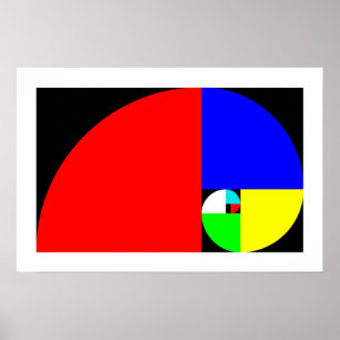 Pôster Relação dourada, espiral de Fibonacci