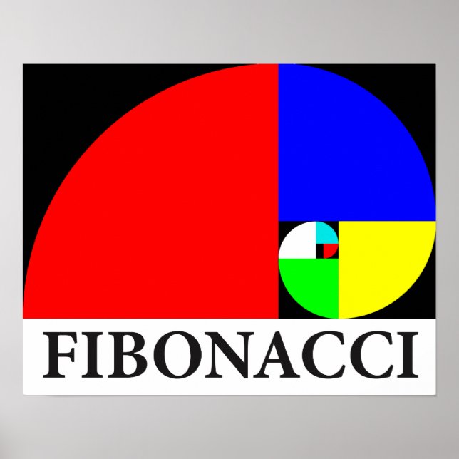 Poster Relação ouro, Espiral Fibonacci (Frente)