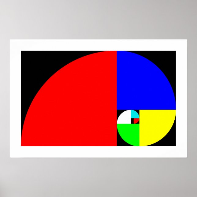 Pôster Relação ouro, Espiral Fibonacci (Frente)