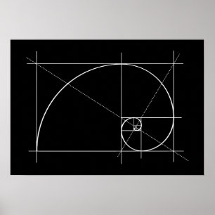 Poster Relação ouro, Espiral Fibonacci, Desenho