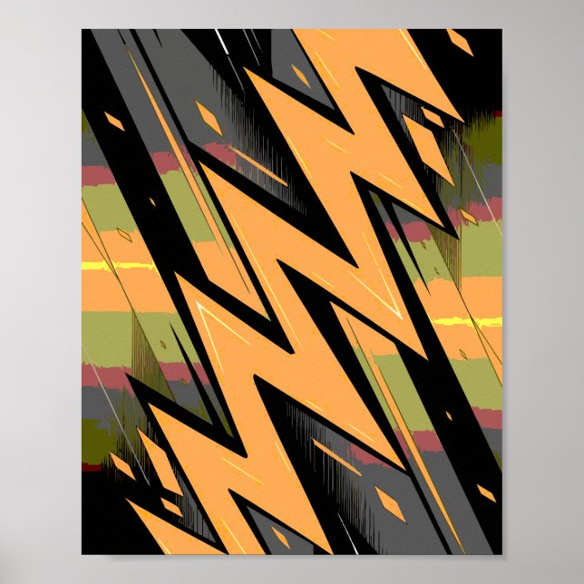 Poster Relâmpago dinâmico em segundo plano escuro (Frente)
