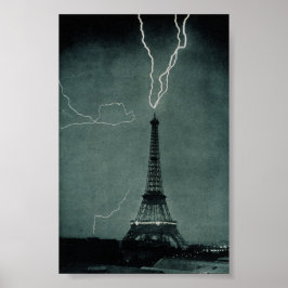 Poster Relâmpago em choque com a Torre Eiffel