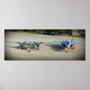 Pôster Relâmpago P-38 e F-35 relâmpago II