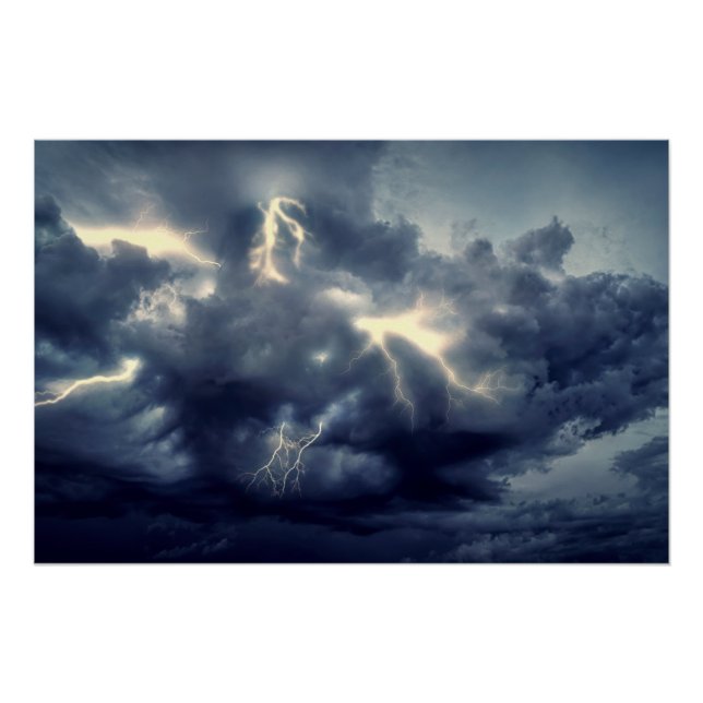 Pôster Relâmpagos durante tempestade (Frente)